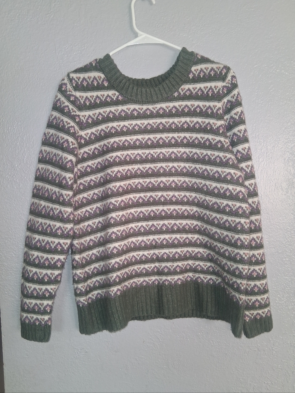 Croft And Barrow Floral Knit Grandma Cottage Core Spring Popover Sweater M
